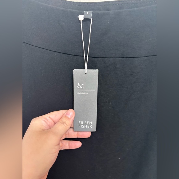 Eileen Fisher Women’s Black C/L Faux Wrap Skirt Size Large - Picture 5 of 9